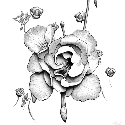 Sweet Pea Flowers That Look Like A Mother And Child