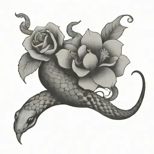 Snake With Flowers