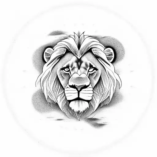 Lion King On A Half Yin Yang Circle