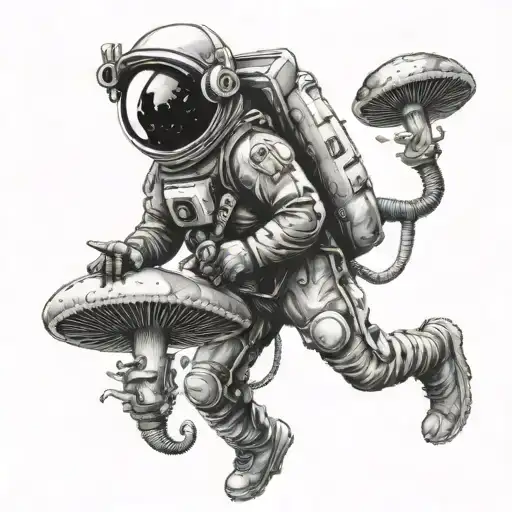 Astronaut And Magic Mushrooms