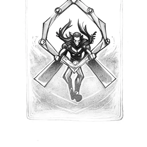 X-men's Nightcrawler As The Hanged Man Tarot Card