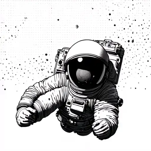 Astronaut Floating Towards Camera