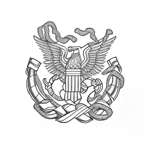 Marine Corps With American Flag Background