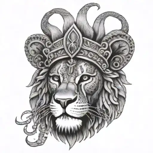 Lion Of Judah Wearing A Traditional Puerto Rican Vejigante Mask