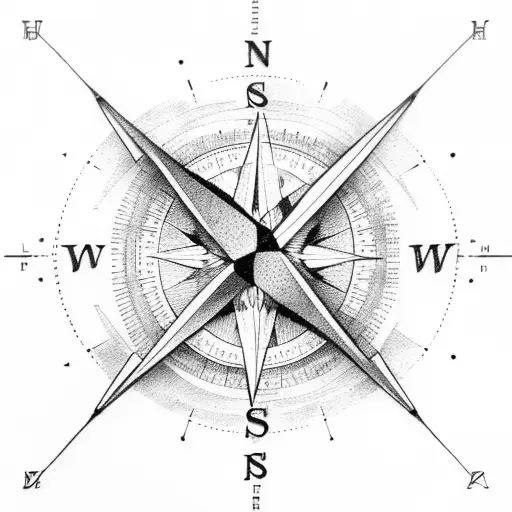 Falcon Behind A Compass