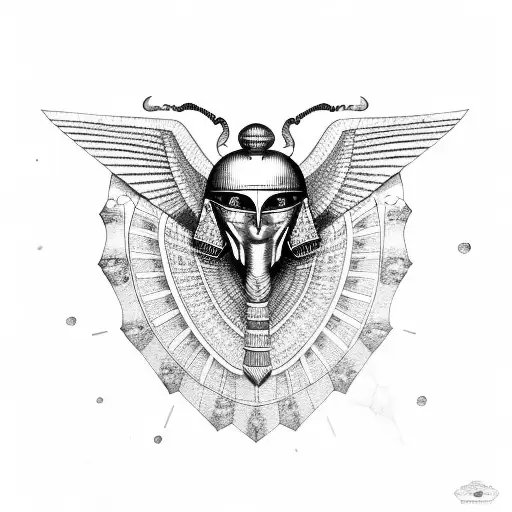 Egyptian God With Scarab