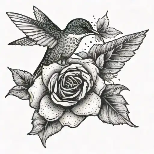 Hummingbird And Rosette