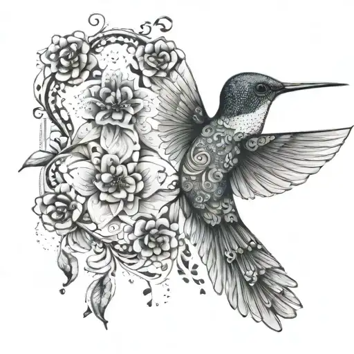 Hummingbird And Arabesque Motifs Inspired