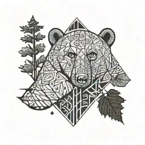 Tree Date Axe Bear Geometric