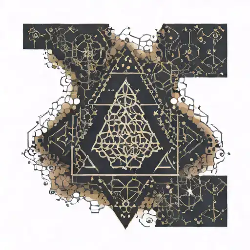 A Molecular Structure Of A Chemical Compound Intertwined With Egyptian Hieroglyphics