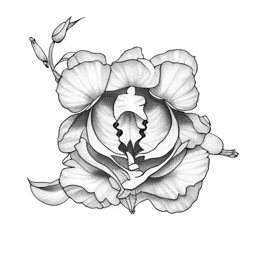 Sweet Pea Flowers That Look Like A Mother And Child