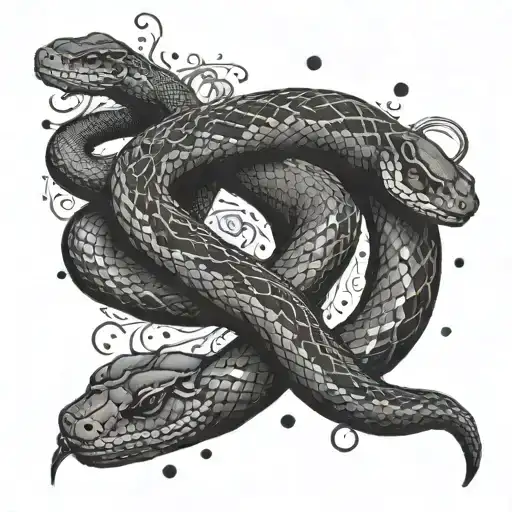 Snake Interwined With A Gemini Zodiac Sign
