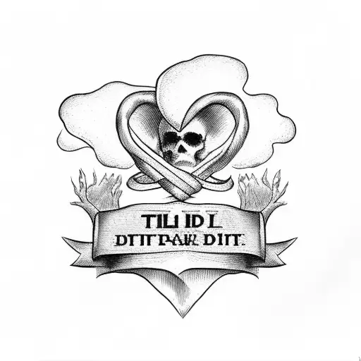 Till Death Do Us Part Text And A Red Heart In The Shape Of An Inform Symbol