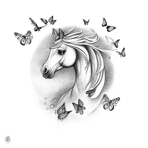 Horse Shoe With Butterflies