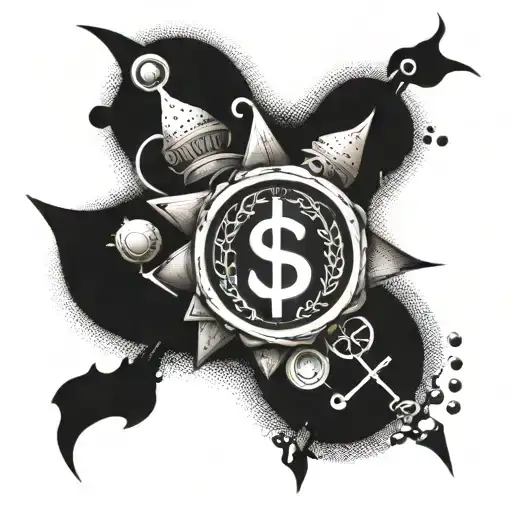 Create A Tattoo Design Inspired By American Hip Hop Culture And Money Symbols
