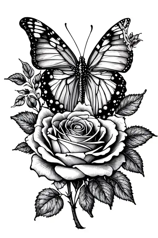 Rose And Butterfly