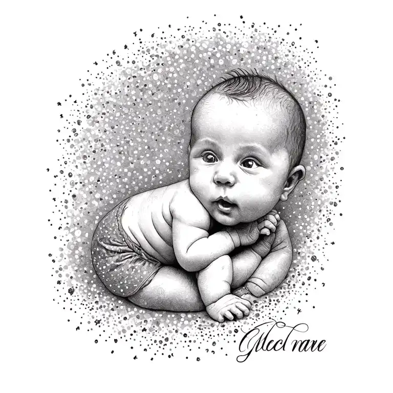 Baby And Name Written