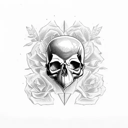 Military Skulls Roses America