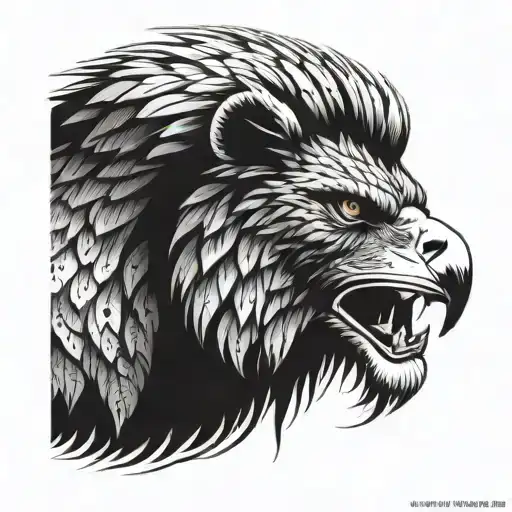 Eagles Landing On Lion Head