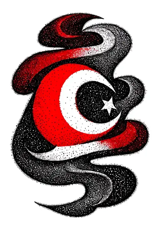 Turkish Flag Symbol Cool Design