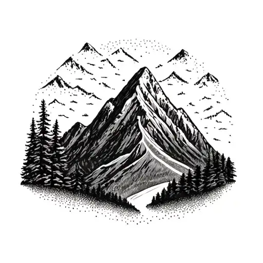 Incorporate Elements Of Hunting Gear Into A Mountain Landscape