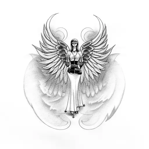 Motorcyclist With Angel Wings