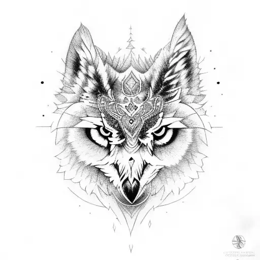 A Combination Between An Owl And A Wolf