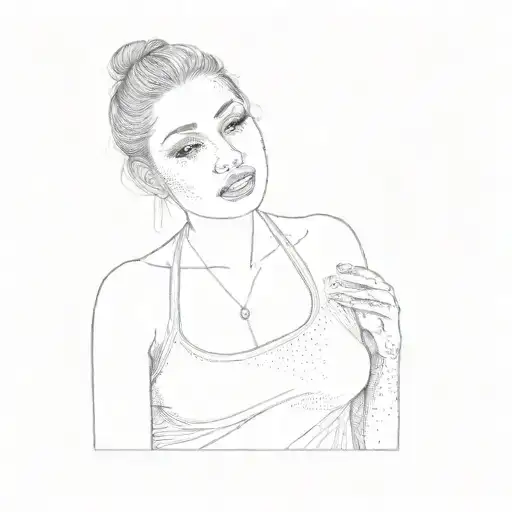 A Woman Wearing A Black Tank Top