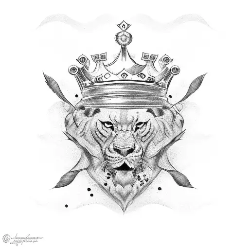 King With Crown And Money