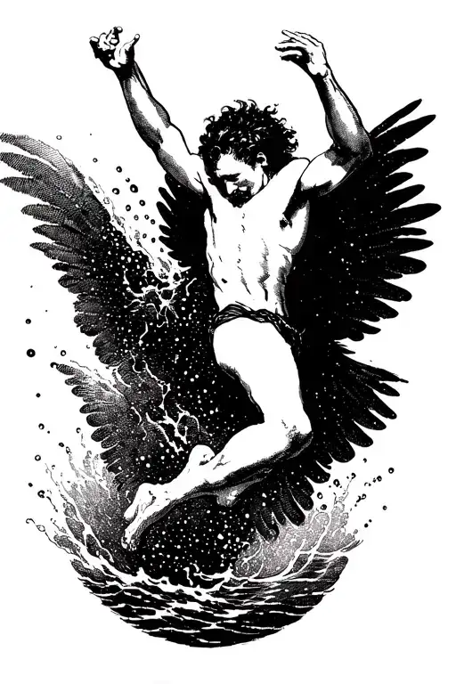 Flying Jumping Man In Water