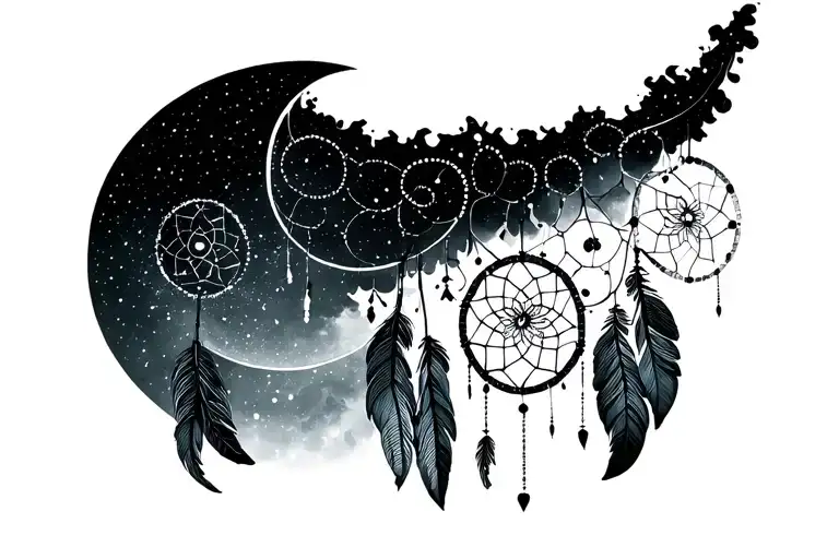 Crescent Moon Shaped Dreamcatcher