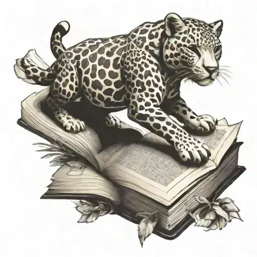 An Intricate Design Of A Jaguar Emerging From A Book