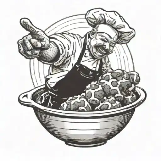 A Chef Tossing A Giant Meatball Like A Basketball Into A Pot