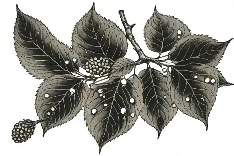 A Linden Branch Drawn As A Plant From An Old Botany Book