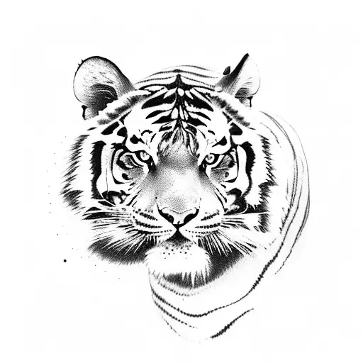 Tiger Look With Space For A Phrase