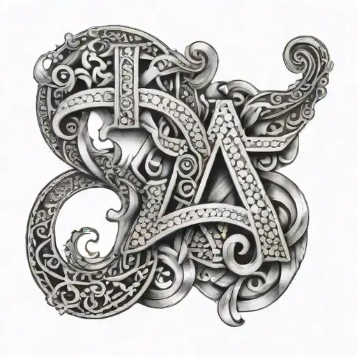 Initial A And M Intertwined Lorraine Cross