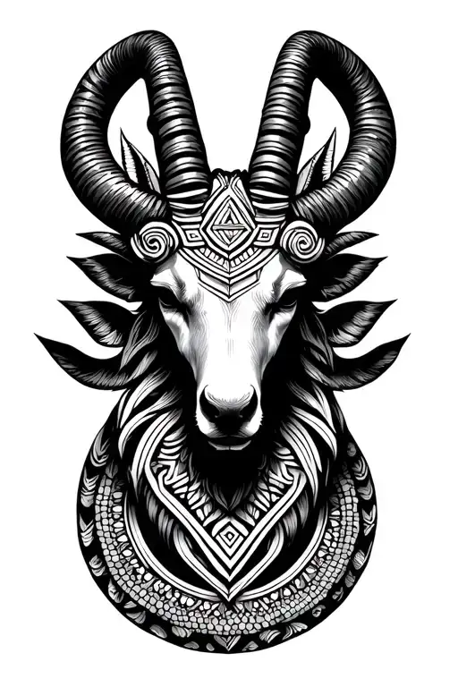 Gangster Aztec Capricorn Symbol Intertwined