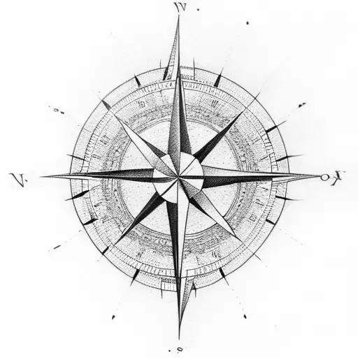The North Star And Compass Full Arm Length