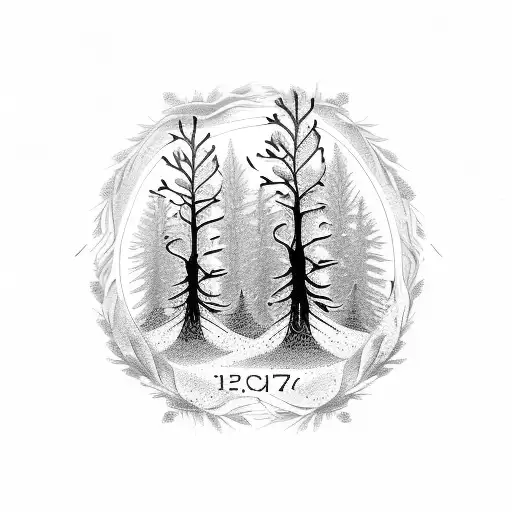 Family Pine Tree With Birth Dates