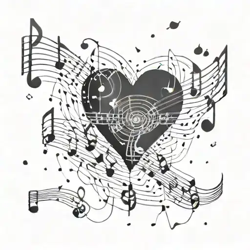 A Heart-shaped Globe With A Trail Of Footprints Leading To Different Music Notes