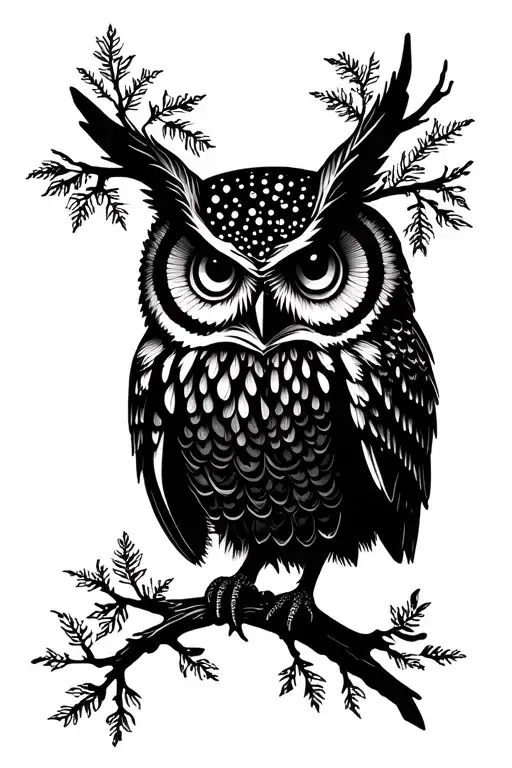 Owl And Woods Surrounded
