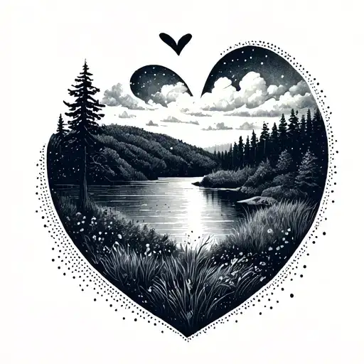 A Scenic Nature Landscape With A Hidden Heart Symbolizing Your Love Story With Stephanie