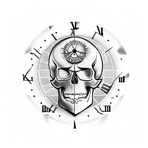 Skull With Clock