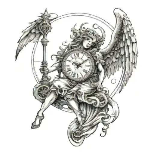Angel Demon Libra Clock Time