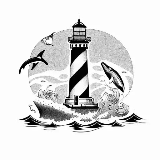 Lighthouse And Killer Whale