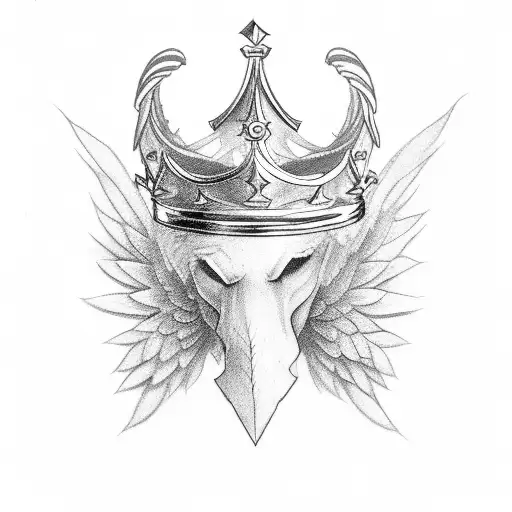 Letter K With A Crown And Wings
