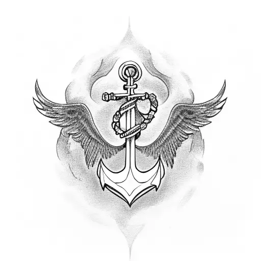 Anchor With Infinite And Wings
