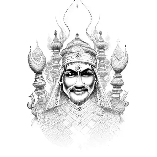 Indian Henna Pattern Chess Piece King