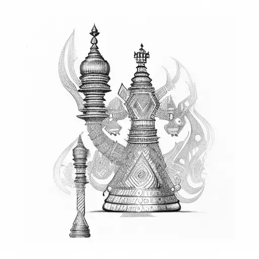Indian Henna Pattern Chess Piece