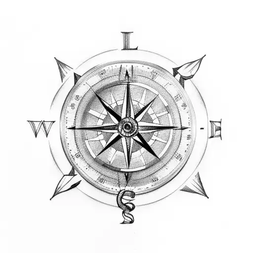 Hourglass With A Compass